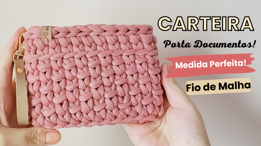 BOLSA PARA DOCUMENTOS EM CROCHÊ Como fazer uma Carteira de Crochê Como Colocar um Botão Imantado (4)
