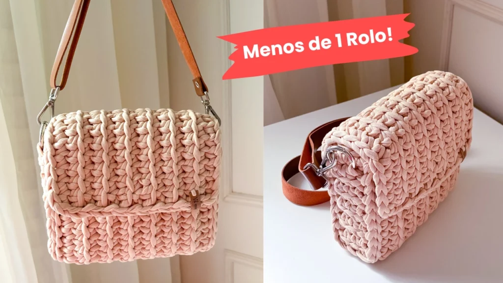 Bolsa de Crochê em Fio de Malha – tutorial completo usando apenas 1 rolo