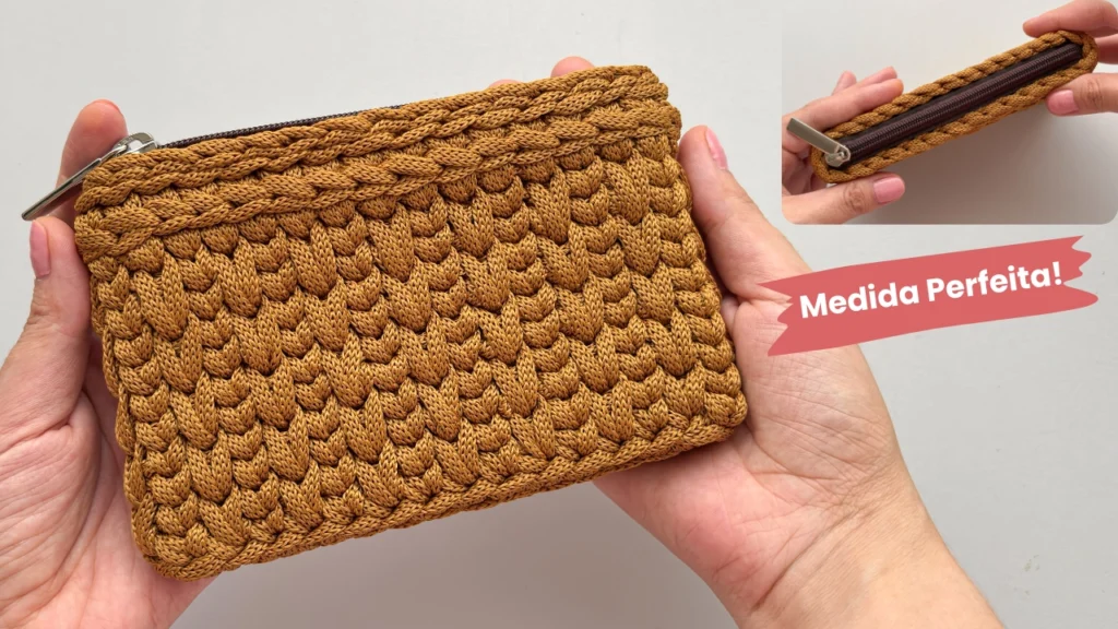 BOLSA PARA DOCUMENTOS EM CROCHÊ Carteira de Crochê com ZÍPER Passo a Passo (3)