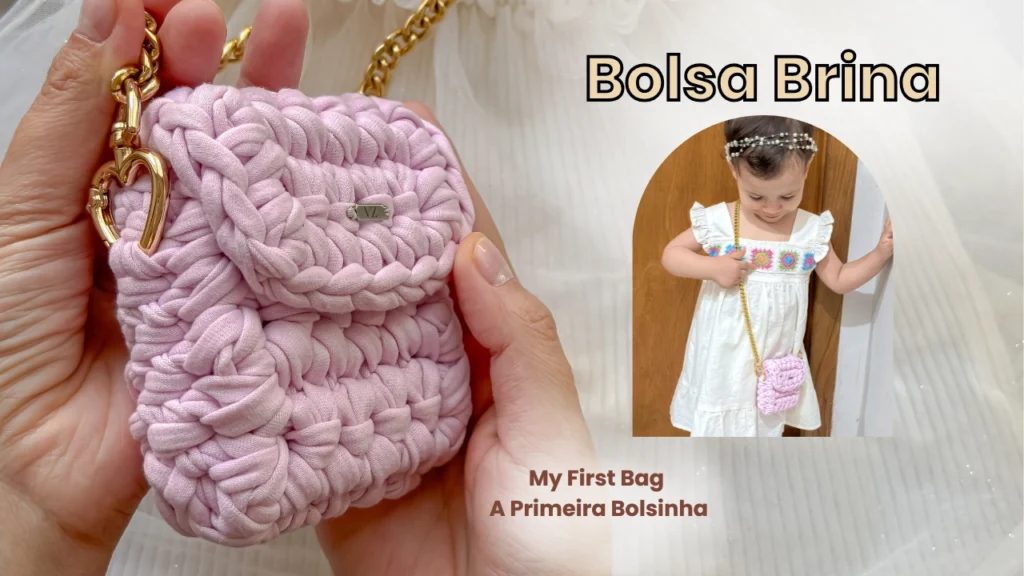 Mini Bolsa Infantil em Crochê Bolsa Brina Fácil de Fazer Crochet Kids Bag (3)